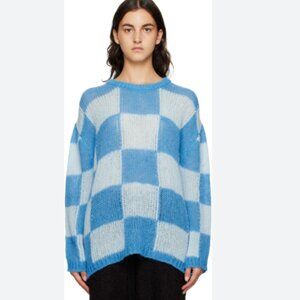 SSENSE Checker Board Blue Sweater Size Extra Large
